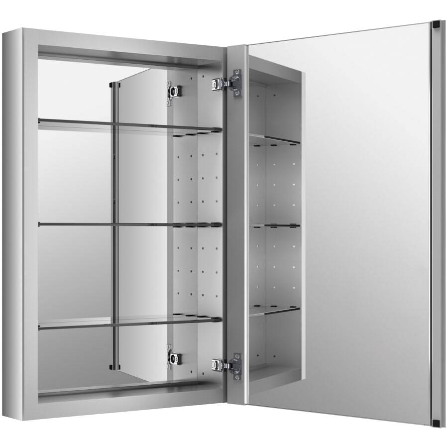 20" x 30" Single Door Reversible Hinge Frameless Mirrored Medicine Cabinet