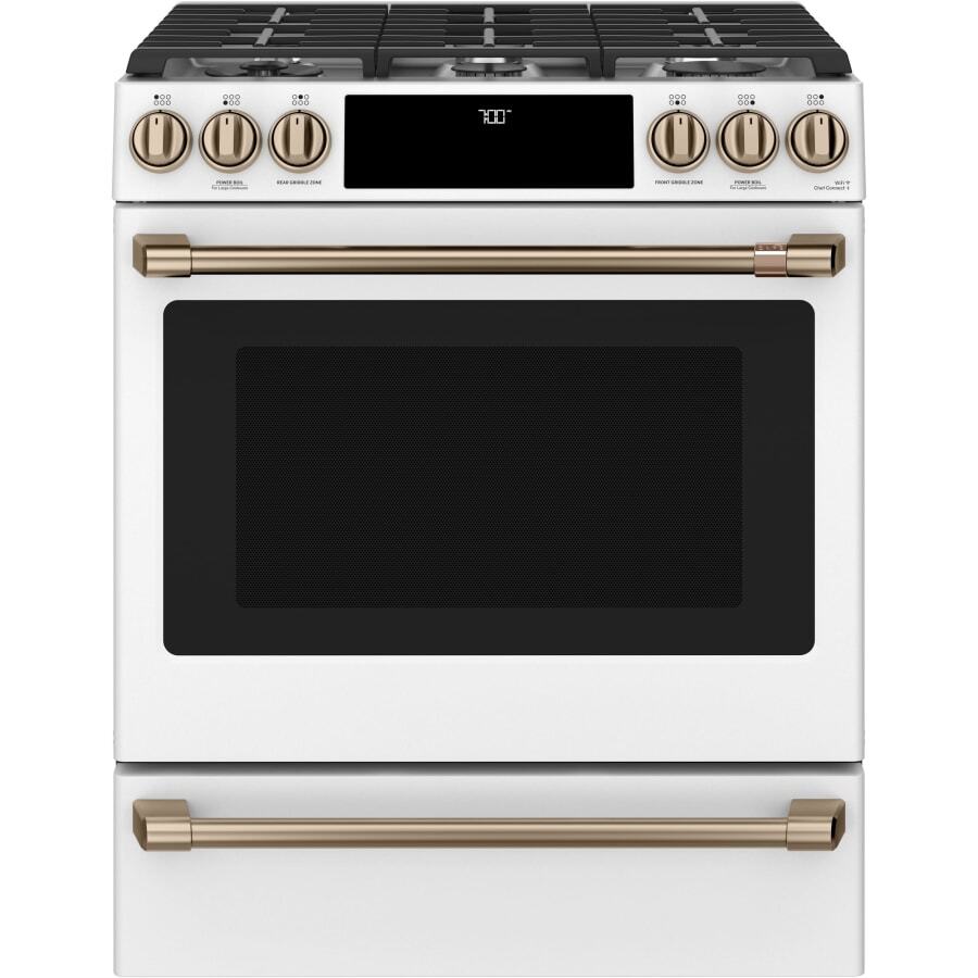 30 Inch Wide 5.6 Cu. Ft. Slide In Gas Range with Griddle and Convection (single Oven)