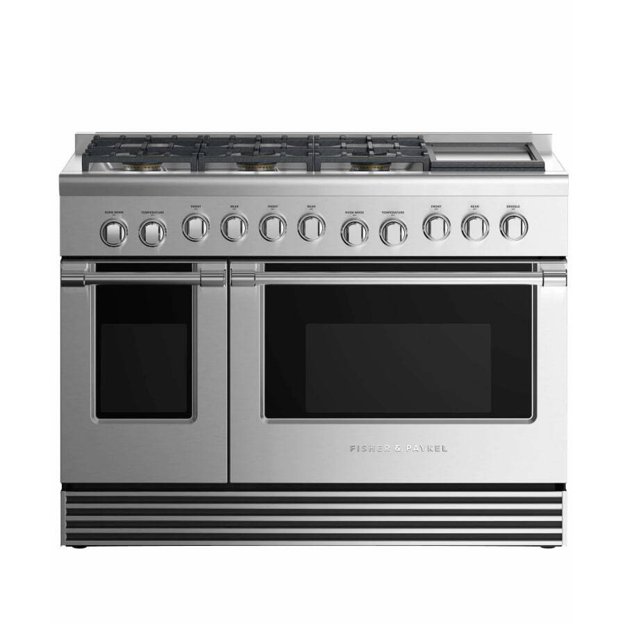 48 Inch Wide 7.7 Cu. Ft. Free Standing Natural Gas Range with 6 Sealed Burners and Griddle