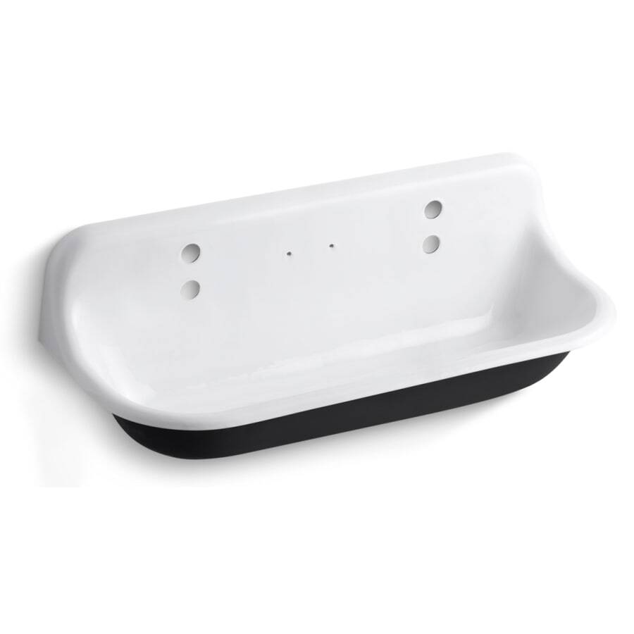 Brockway 48" Trough-Style Wall Mounted Utility Sink with 4 Deck Holes