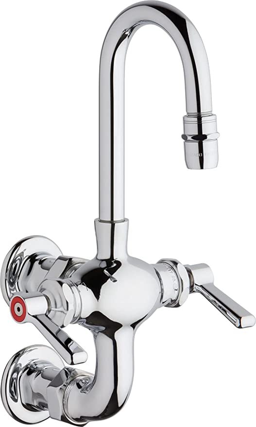 Chicago Faucets Wall Mounted Utility / Service Faucet with Lever Handles - Commercial Grade
