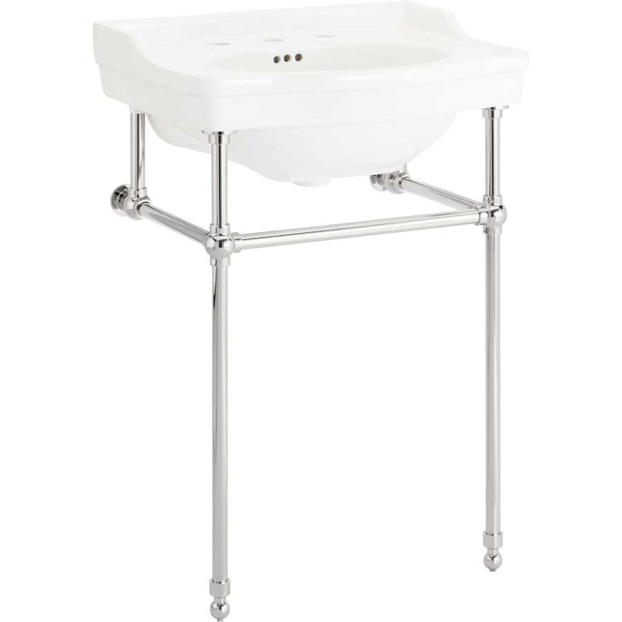 Cierra 24-1/4" Vitreous China Console Bathroom Sink with 3 Faucet Holes at 8" Centers