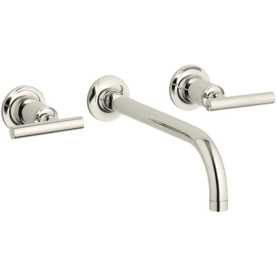 Purist 1.2 GPM Wall Mounted Widespread Bathroom Faucet, Lever Handle
