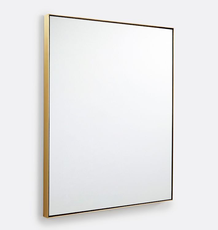 Rectangle Floating Metal Framed Mirror, 36"W X 42"H