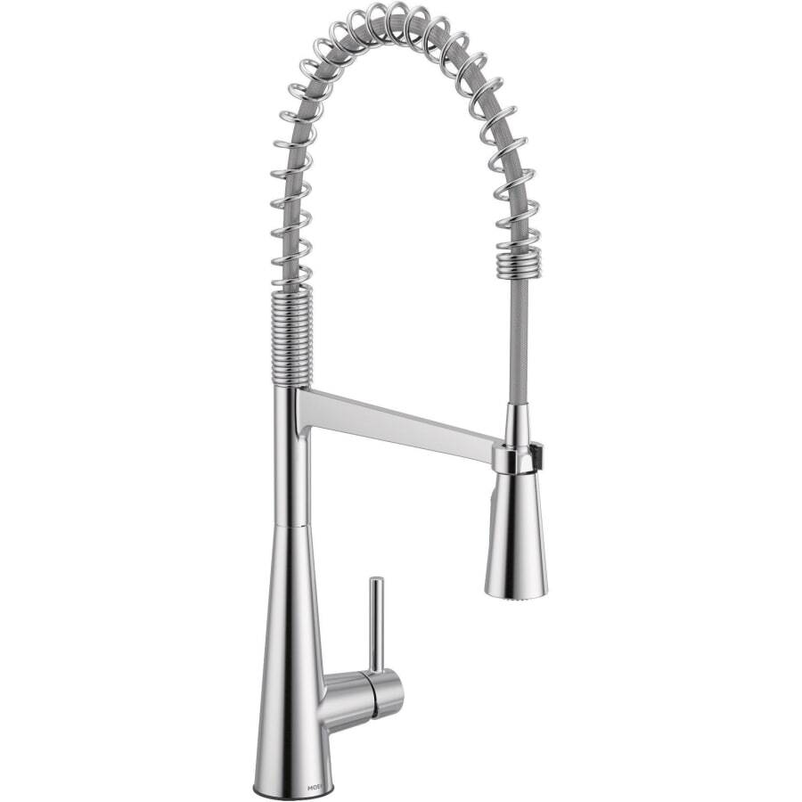 Sleek 1.5 GPM Single Hole Pre-Rinse Pull Down Kitchen Faucet with Power Boost