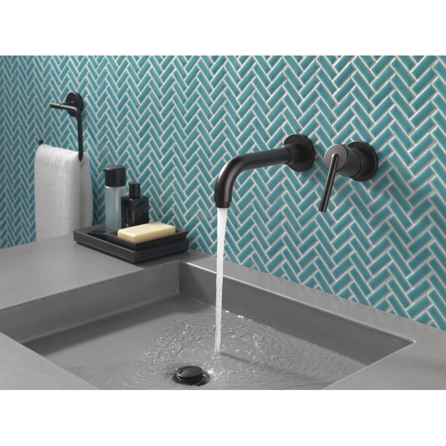 Trinsic 1.2 GPM Wall Mounted Bathroom Faucet Less Drain Assembly and Rough-In Valve